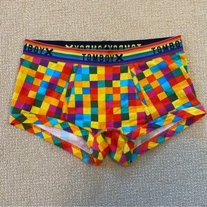 NWOT TomboyX XS Boxer Briefs Rainbow Checker